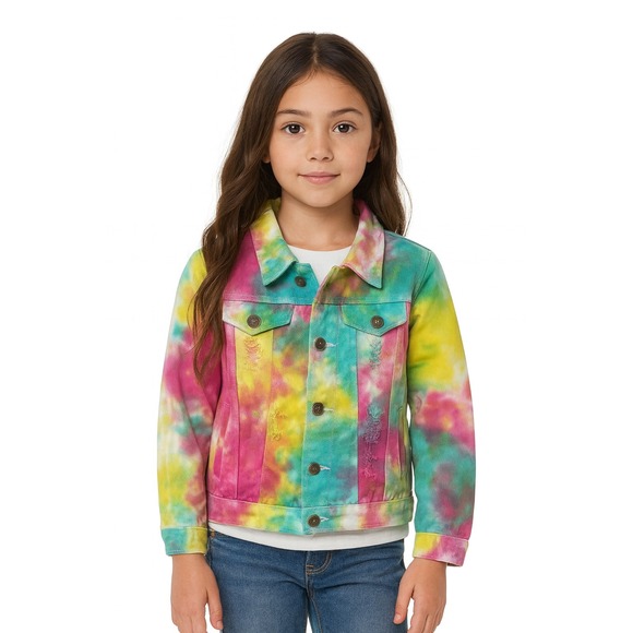 NWT Lola and the Boys Tie Dye Denim Jacket – Girls Size 10 - Picture 1 of 6